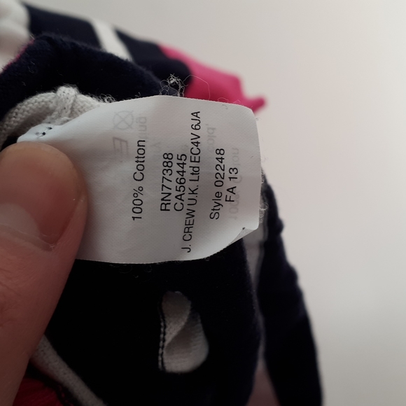 J. Crew striped black and white sweater with pink accents - Picture 4 of 5